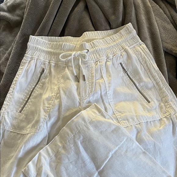 Athleta Pants - Athleta White Linen Drawstring Pant Sz 8